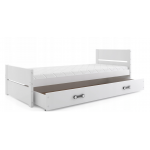 Jednolôžková posteľ Bartek pre teenagerov 200x90 s matracom a zásuvkou - biela